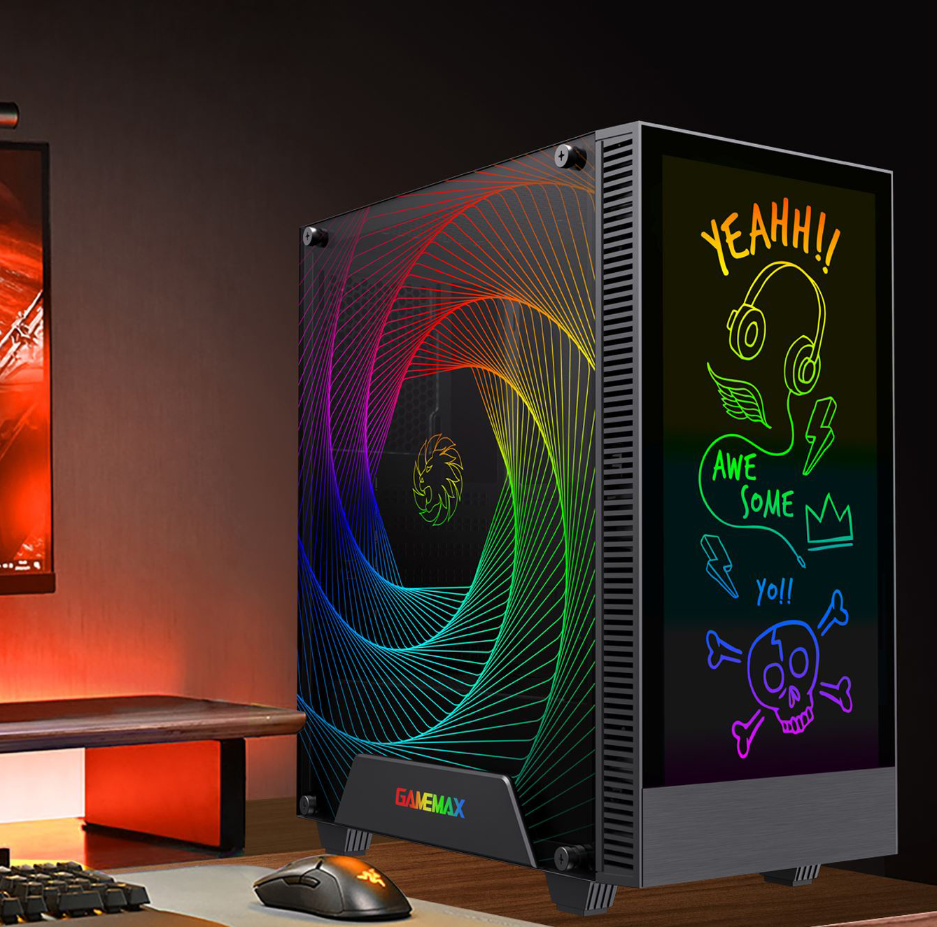 Gamemax Kreator Black USB3.0 Tempered Glass ATX Mid Tower Gaming ...